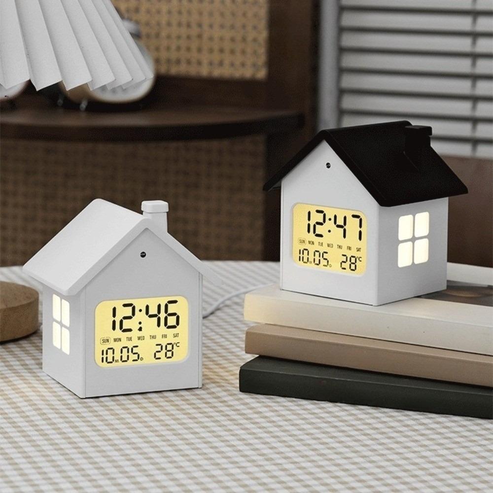 Time/Date/Week/Temperature Electronic Alarm Clock Soft Lighting Desktop Table Clock  Student Use