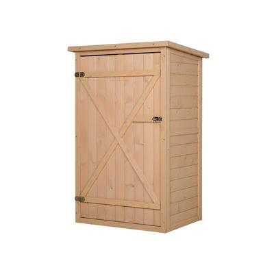 Садовый домик - Outsunny - Натуральная сосна - 75 x 56 x 115 см - С замком - Устойчивый к погодным условиям