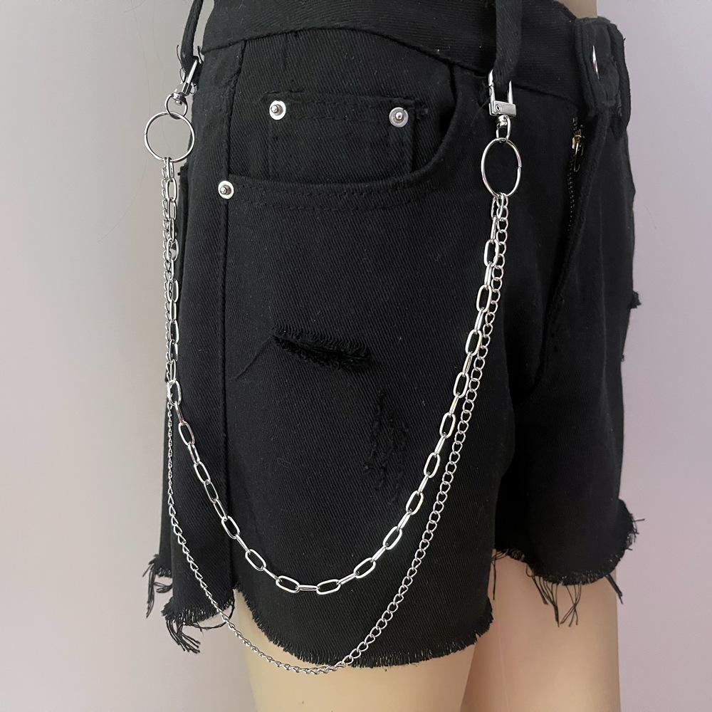 DIEZI Hip Hop Vintage Car Jeans Pants Key Chain Ring For Women Men Hip Hop Multilayer Star Tassel Chain Pendant Chain For Bag