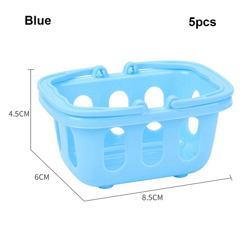 5pcs Multicolors Basket Toys Mini Shopping Hand Basket Model  Doll House
