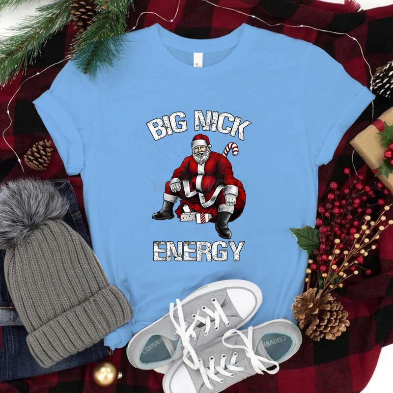 Christmas Santa Funny Tshirts for Unisex Round Neck Festive Holiday Wear Xmas Unisexs Casual Vintage Short Sleeve TShirt Tops
