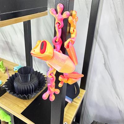 Yousheng 3D-печатный магнит на холодильник в виде лягушки, подвижные суставы, игрушка-непоседа лягушка, шарнирная модель животного, фигурка, магнит на холодильник лягушка, украшение