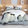 Cute Penguin Bedding 3 Piece Set King Size Double Bed Bedding Set Microfiber or Polyester Duvet Cover Set Kids Bedroom Bed Set