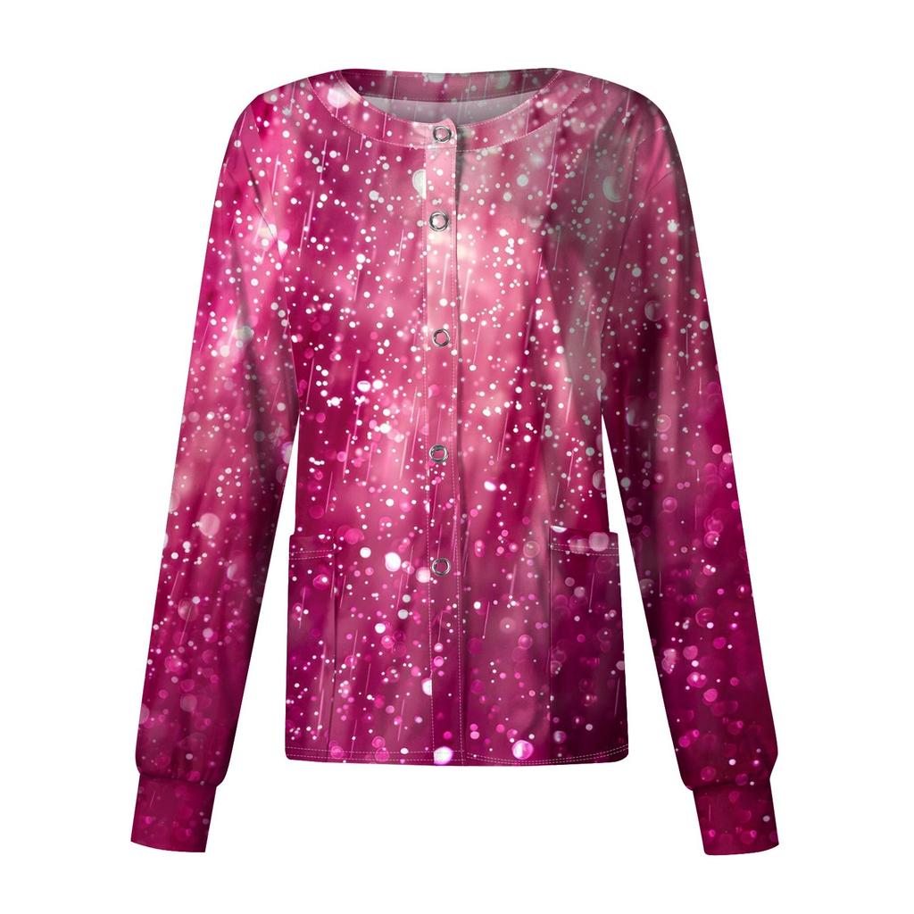 Женский рабочий однобортный защитный комбинезон с длинным рукавом и напечатанным карманом, воротником-стойкой, кардиган, куртка, топ