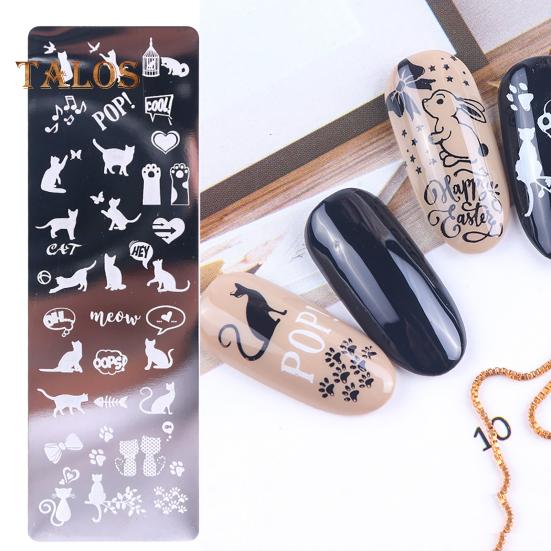 Nail Art Stamping Plate Clear Engraved Leaf Flower Printing Stainless Steel DIY Manicure Template Nail Tool for Beauty