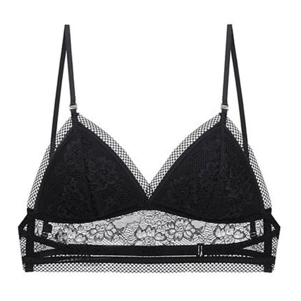 Женский бюстгальтер на тонких бретельках с V-образным вырезом без косточек, кружевные бюстгальтеры без косточек с низкой спинкой, бесшовный спальный бюстгальтер с подкладкой