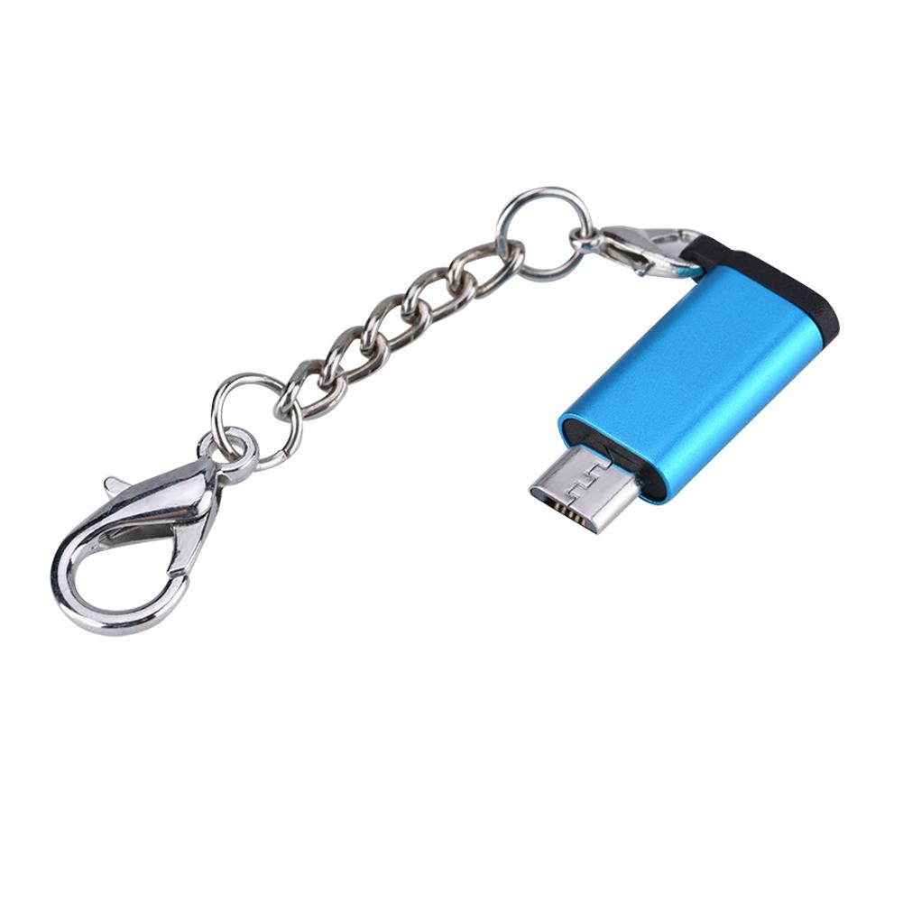 5шт Тип C Android Female to Micro USB Male Data Adapter Converter Connector (синий)