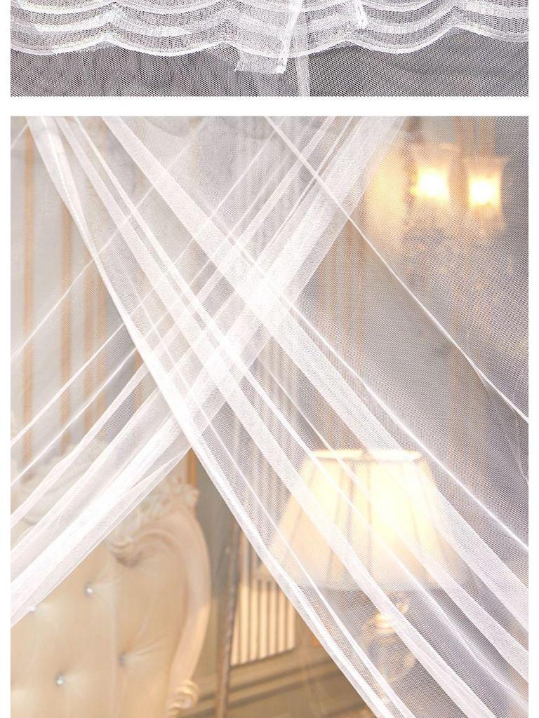 Москитная сетка в стиле «Принцесса» для двуспальной кровати — толстая, зашифрованная, смелая конструкция для пола