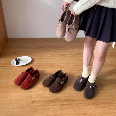 Матовые кожаные туфли Мэри Джейн в стиле ретро, одинарные туфли, универсальные, цвета хаки, на плоской подошве, корейская версия