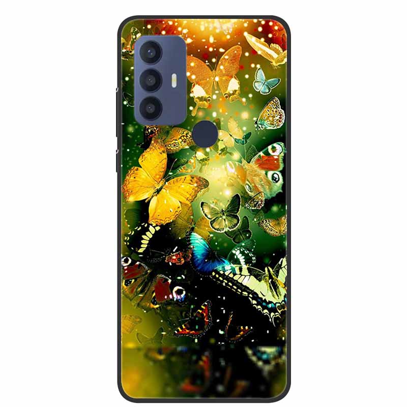 Для чехла TCL 30 SE Мягкий силикон Мраморный ТПУ Черная крышка для телефона TCL 305 306 30SE 6.52'' Задние чехлы для TCL30SE 6165H Coque новый