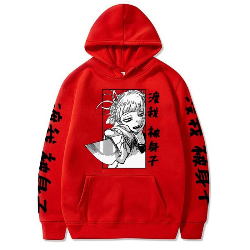My Hero Academia Аниме с капюшоном Himiko Toga Printed Мужские и женские толстовки с капюшоном свободного покроя Уличная одежда Harajuku Унисекс Толстовка Топы