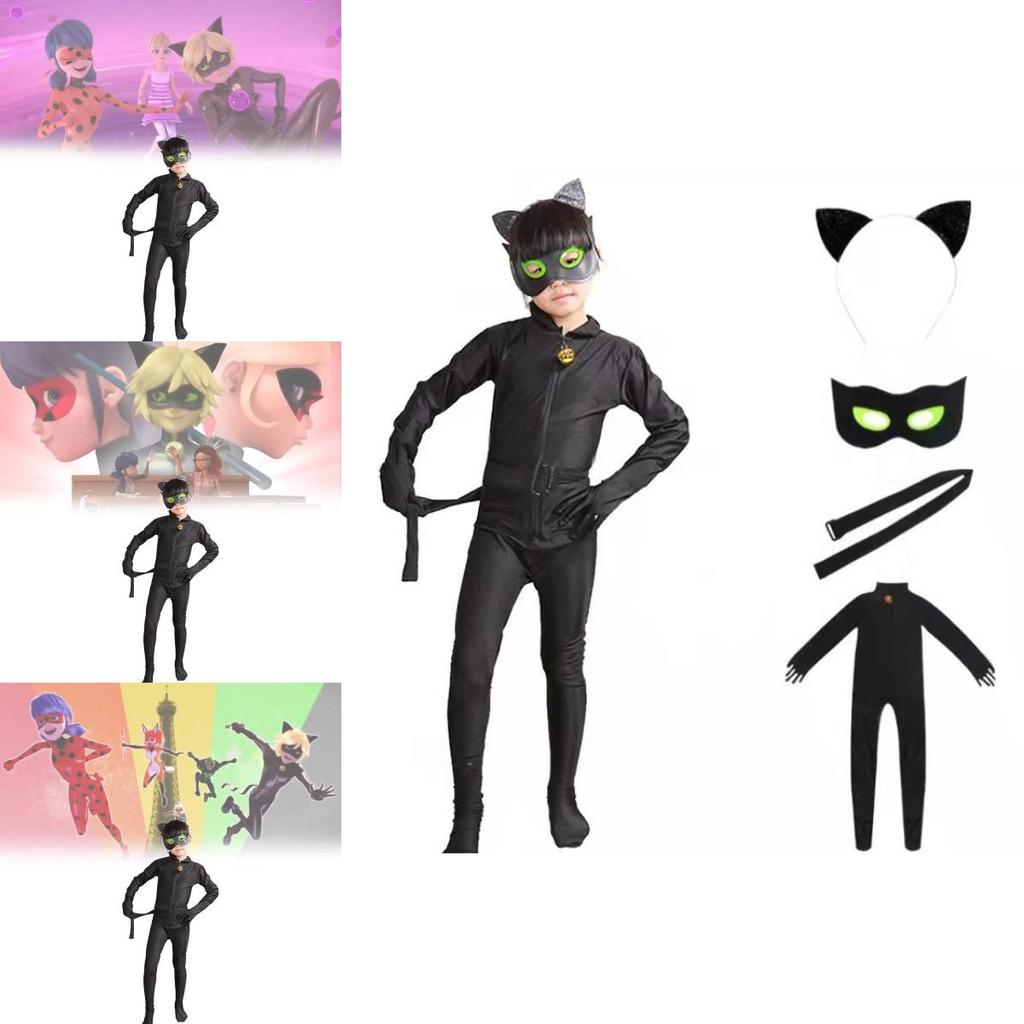 Чудесные истории Ледибаг и Кота Нуара Детский костюм со спандексом для аниме ролевых игр