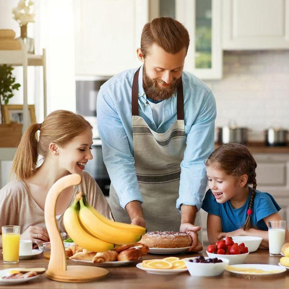 Creative Wooden Banana Rack Space Saving Hanging Kitchen Holder for Fruit,Mugs,Keychains