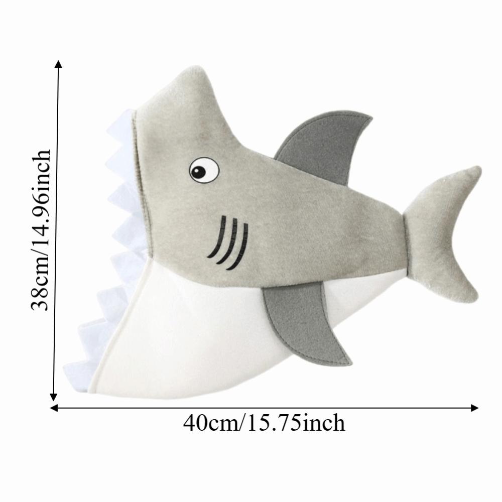 Creative Shark Party Hat Cartoon Plush Animal Cap Costume Accessories Shark Head Cover Photo Props