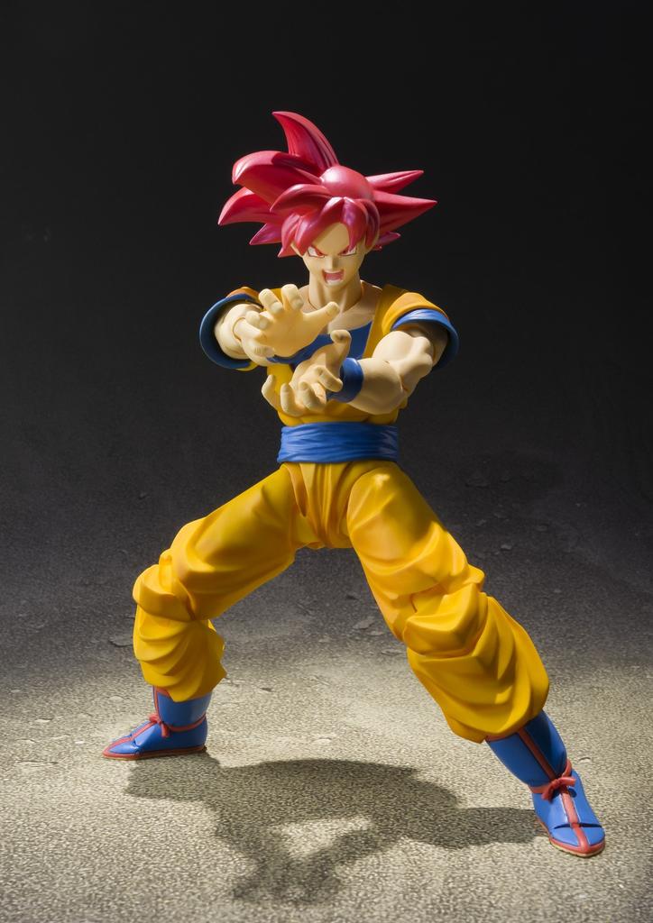 Bandai Фигурка DBZ Сон Гоку Супер Сайян Бог Красные Волосы SH Figuarts 14см 4549660175643 - - -