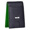Eddy Black/Green Money Clip Leather Wallet for Men