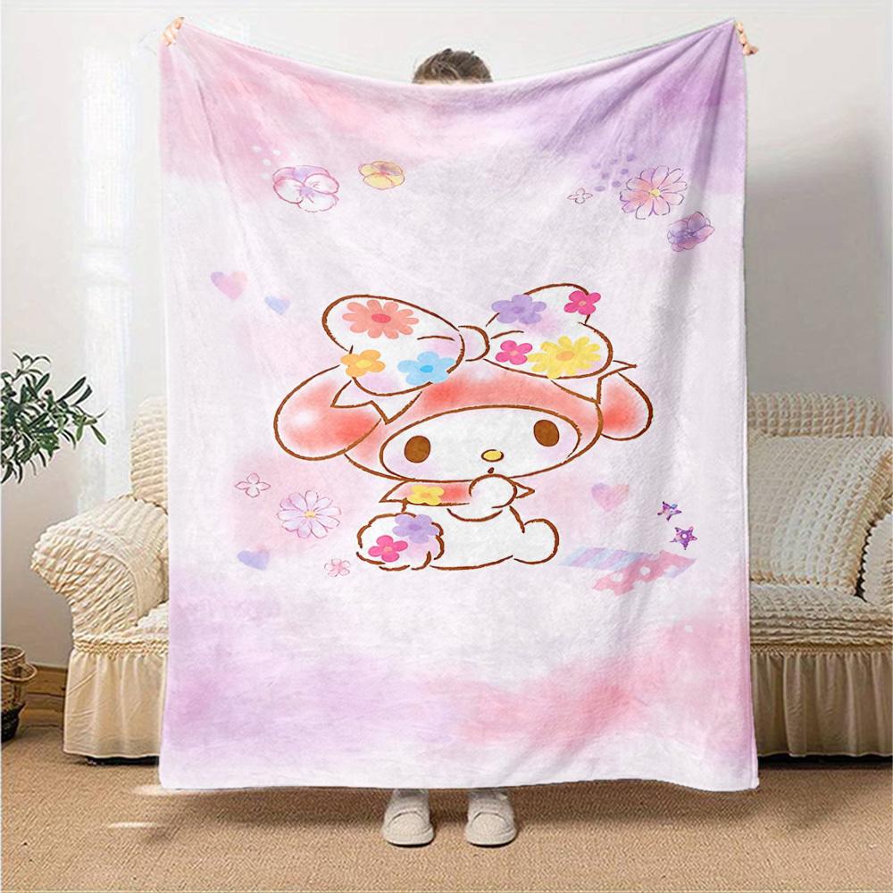 1 шт. Плед My Melody с цветами Легкий фланелевый плед для дивана, кровати, путешествий, кемпинга, гостиной, офиса, кресла