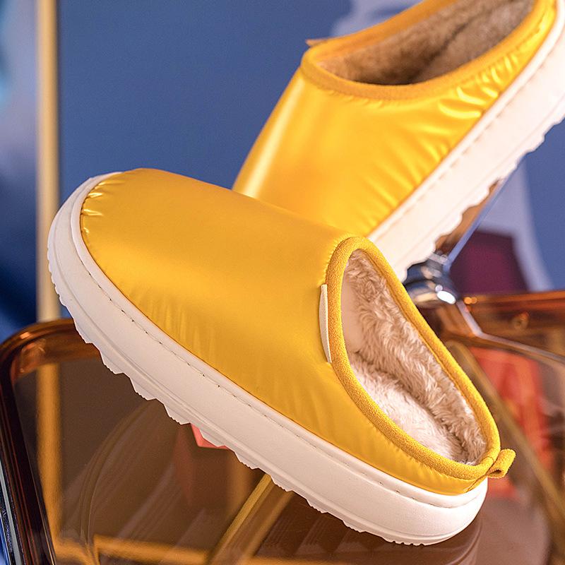Модные теплые женские тапочки, домашние женские тапочки, плюшевые меховые зимние тапочки на платформе 4 см, унисекс, женские и мужские, водонепроницаемые