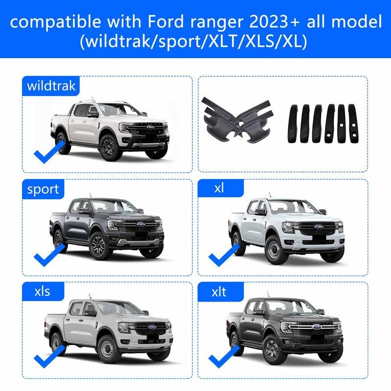 Для Ford Ranger Raptor 2024 T9 Wildtrak XLS Накладка на дверную ручку Внутренняя накладка Защитный комплект для Ford Ranger Автомобильные аксессуары для стайлинга