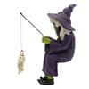 Halloween Witch Fishing Resin Crafts Ornaments