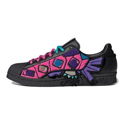 Оригинальные Han Meilin X Superstar 80S Chen Long Кожаные Кроссовки с Низким Верхом Унисекс Кроссовки Черный Розовый Фиолетовый ID4381