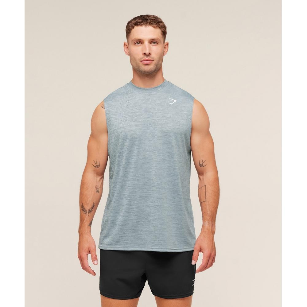 Gymshark Arrival Oversized Tank Smoke Blue Denim Grey A6a5u Ud24