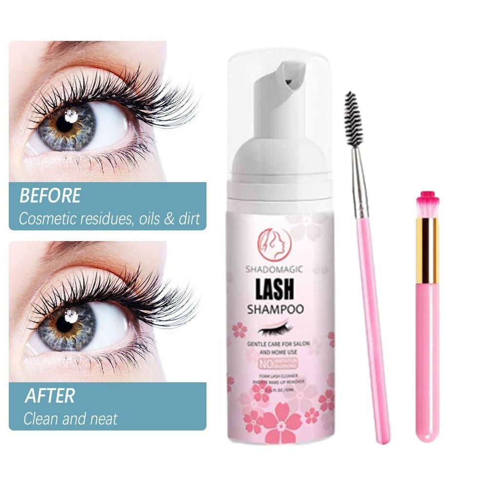 Gentle and Delicate Eyelash Extension Cleanser Safe Lash Foam Shampoo  for Salon and Home Use