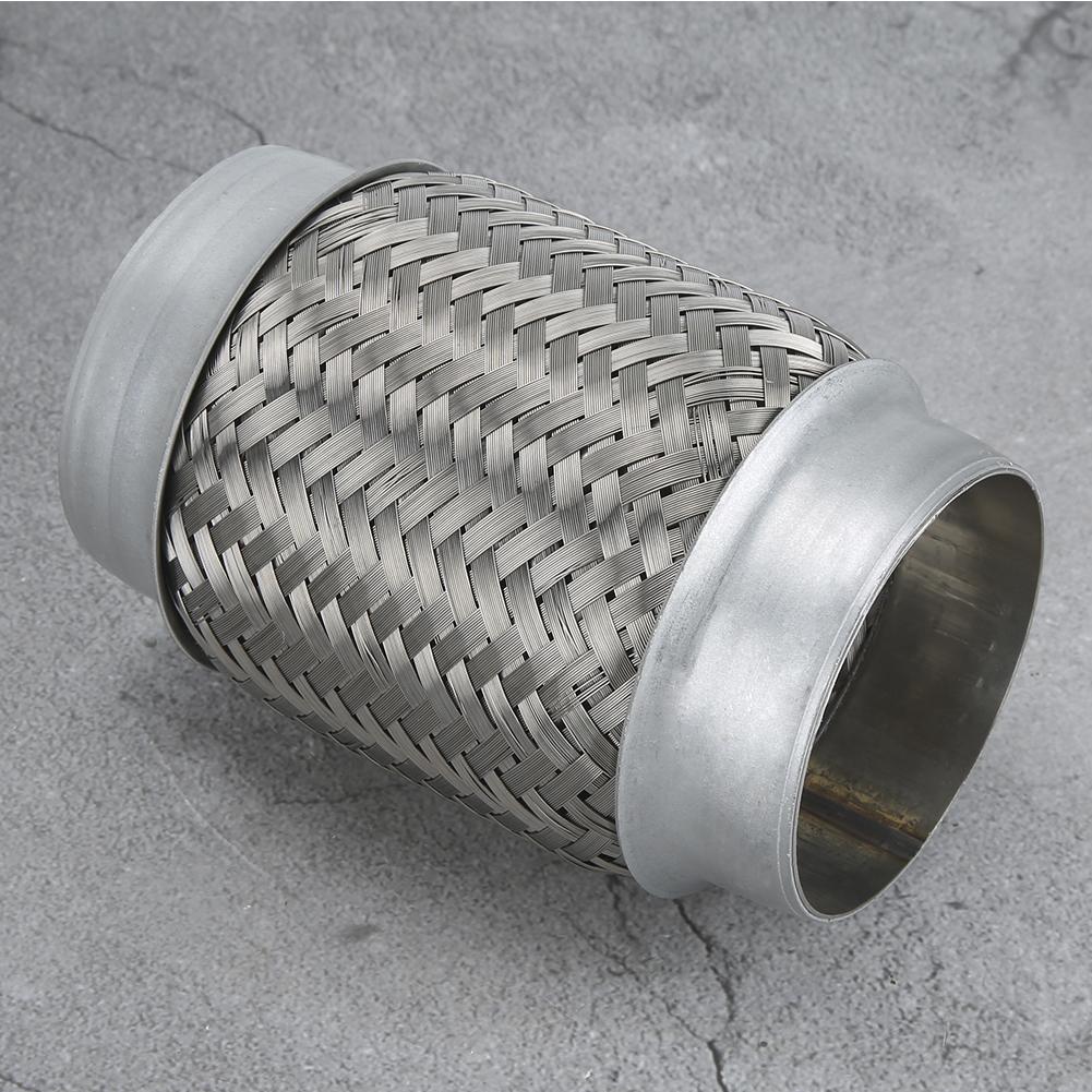 3in x 6in Double Braid Steel Tail Exhaust Pipe Hose Auto Accessory