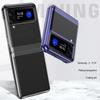 Ebesfous Anti -Fall Folding Screen Case For Samsung Galaxy Z Flip 3 Z Flip 4 Transparent Shell All -Inclusive Electroplating Case