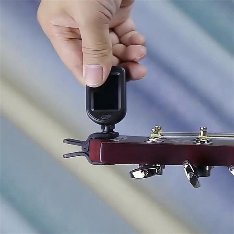 Twelve Equal Tempered Guitar Tuner Digital Clip-On Tone Tuner for Electric Ukulele Bass Violin Universal Accessories Rotatable