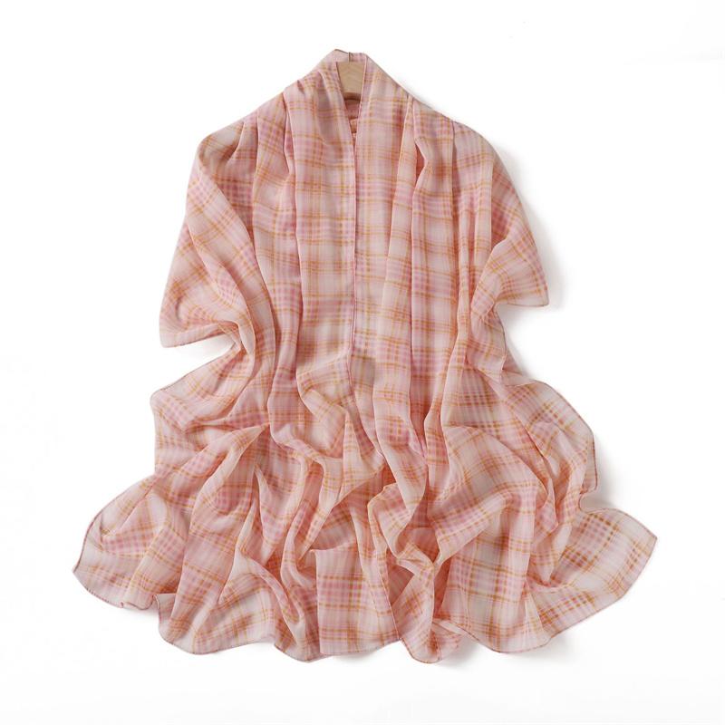 175*70СМ Новый Шарф из Шифона с Длинным Принтом в Клетку, Обернутый Шарф, Мусульманские Женские Хиджабы, Шаль, Рамадан, Женский