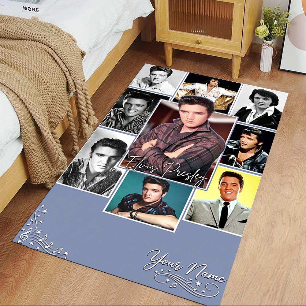 Elvis Presley Personalized Text Floor Rug Office Rug Perfect for Outdoor Study room Dining Room Decorate room Antislip Carpet Decorate Offices