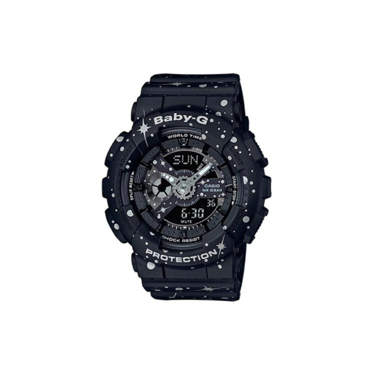 Casio BABY G Часы с кварцевым механизмом Ремешок из смолы Женские часы Черный циферблат BA-110ST-1A