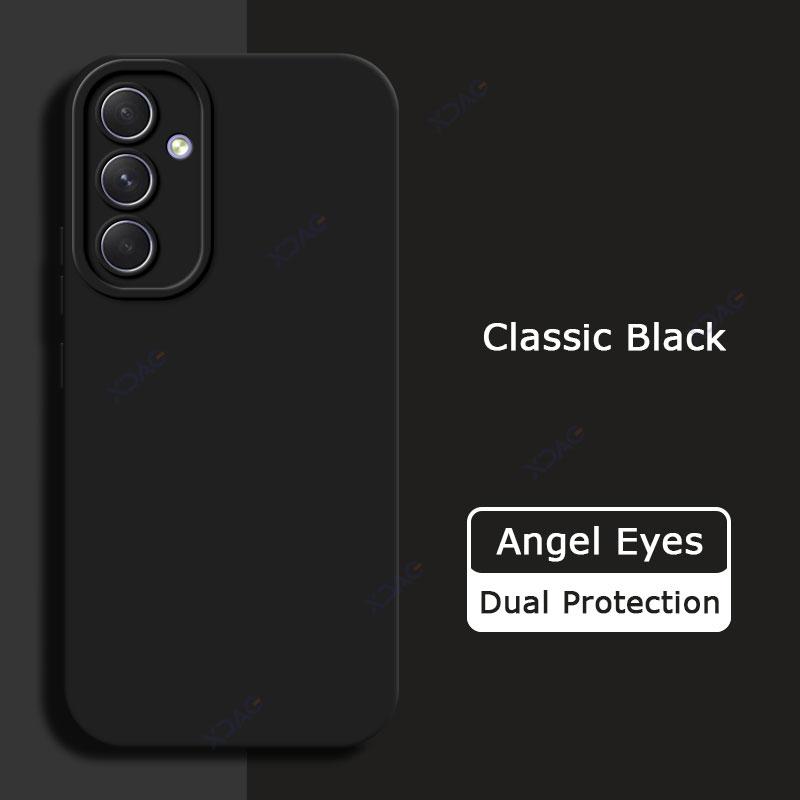 Роскошные квадратные жидкие силиконовые чехлы Angel Eyes для Samsung Galaxy A55 5G 360 защитный мягкий чехол для мобильного телефона SamsungA55 Coque
