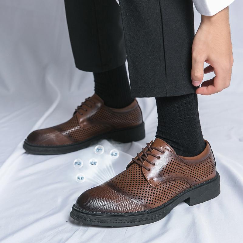 Дышащая формальная деловая мужская обувь или ГОРЯЧАЯ РАСПРОДАЖА стили ретро-дизайна Повседневная взрослая кожаная обувь для отдыха, офиса, вечеринки