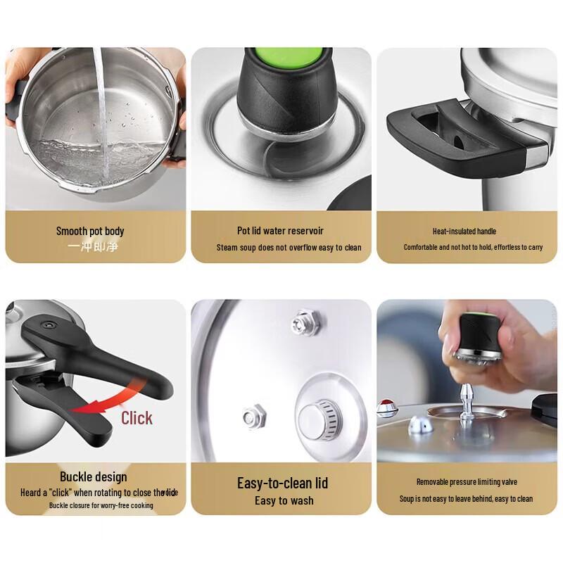 ASD 6.5L 304 Stainless Steel Multi-Hob Pressure Cooker