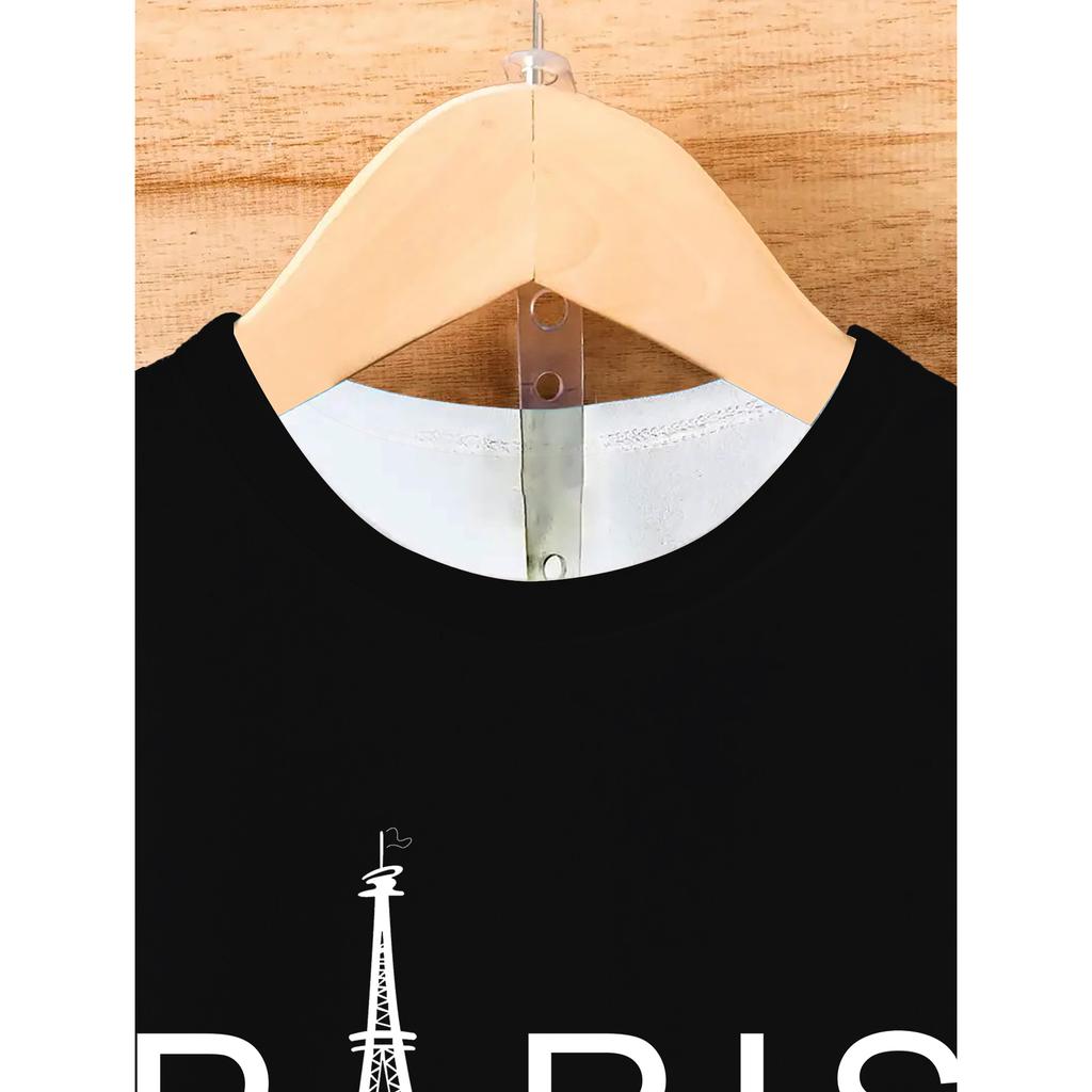 Мужская футболка с 3D принтом Париж, топ с буквенным принтом, забавная футболка, модная повседневная мужская уличная одежда, мужская одежда больших размеров