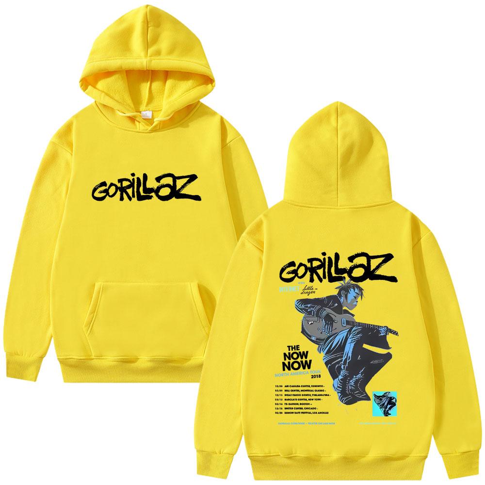 Худи с графикой альбома The Now группы Gorillaz, мужская и женская одежда, модная толстовка оверсайз, мужские винтажные худи