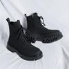 British Style Thick-soled Boots Men's Tide Ins Short Boots Motorcycle Boots Cowboy Boots High-top High Quality Leather Boots Men