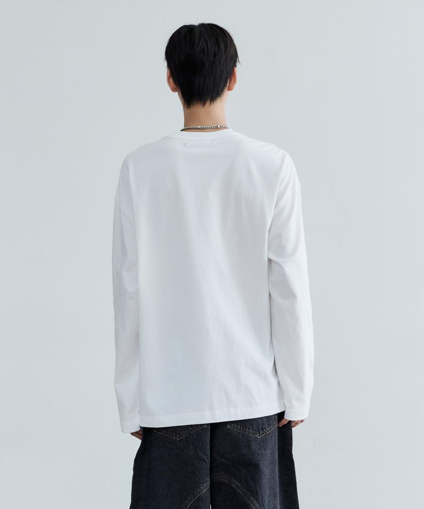 MAISON MINED Белая футболка с длинным рукавом
