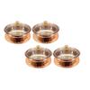 Steel Copper Serving Handi With Glass Lid 750 Ml-Serving Dishes Chicken Briyani Vegetables Home