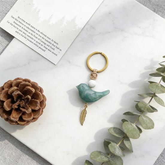 Песня Природы Брелок-Птица для Мира И Храбрости Натуральный Камень Птица-Амулет для Ключей Рюкзака Машины Счастливые Подарки для Мужчин Женщин