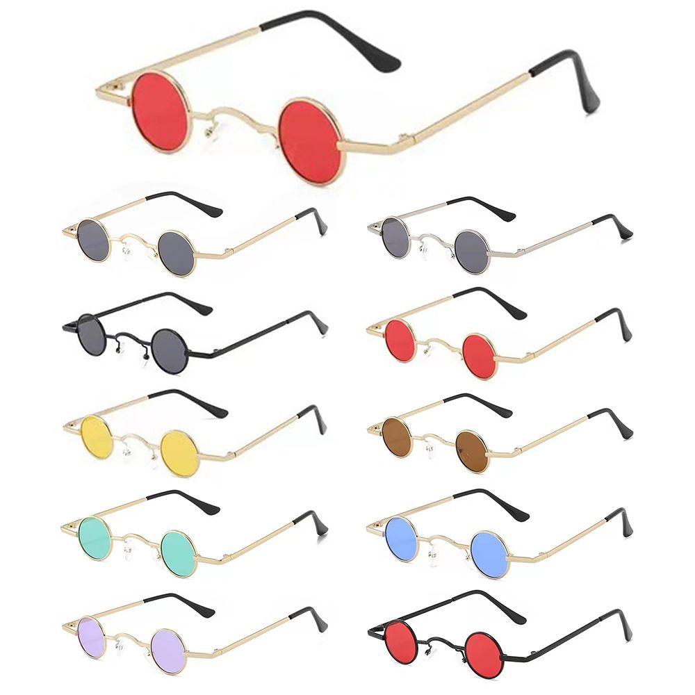 Ins Fashion Hip Hop Metal Frame Shades Small Round Sunglasses Punk Sunglasses