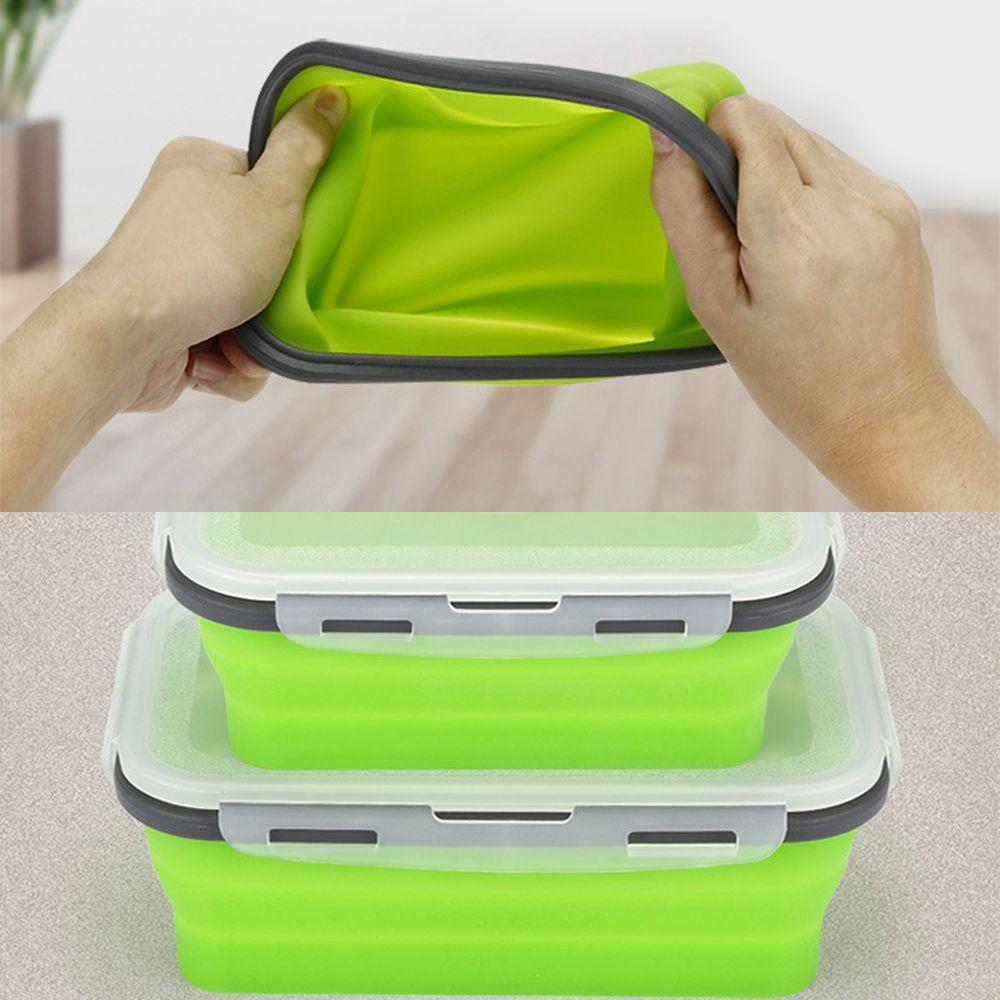 Portable Household Storage Folding Lunchbox Picnic Boxes Silicone Food Container Collapsible Bowl