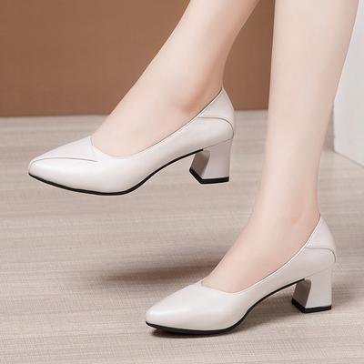 Женские туфли на каблуке 5,5 см, кожаные туфли-лодочки с острым носком, модные удобные рабочие туфли, женская свадебная обувь Zapato Mujer