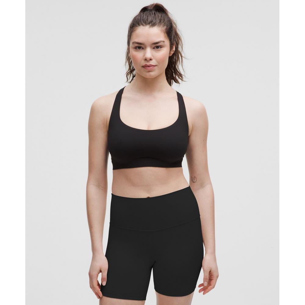 Спортивный бюстгальтер Lululemon Flexiflex с перекрещивающимися лямками *Легкая поддержка, размер чашки D Ddd Чёрный