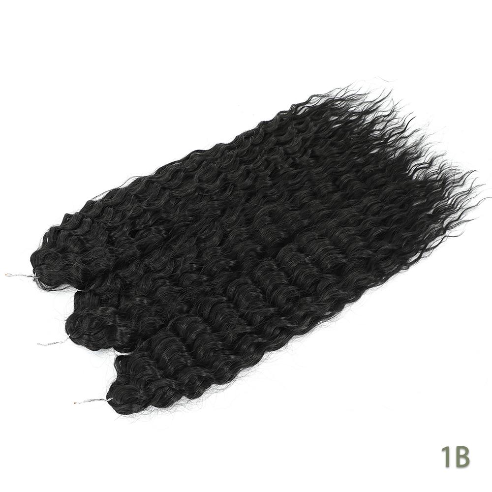 For Twist Crochet Synthetic High-Temp Machine Double Weft 22 Inches 300g 3Pcs/Lot#1B #4 BUG2 Water Wave Extensions Braid