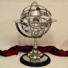 Armillary Sphere Stainless Steel On Wooden Pedestal