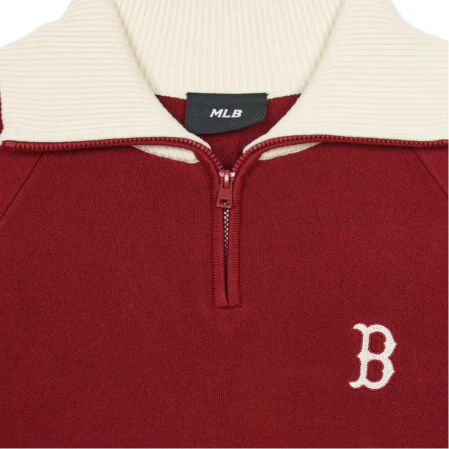 Новый вязаный свитер MLB Varsity Boston Red Sox для женщин, бордовый 3FKPV0444-43WIS