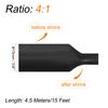 uxcell Heat Shrink Tubing 4:1 Ratio 15mm Diameter 4.5M Adhesive Double Wall Heat Shrink Tubing Waterproof Sealed Black